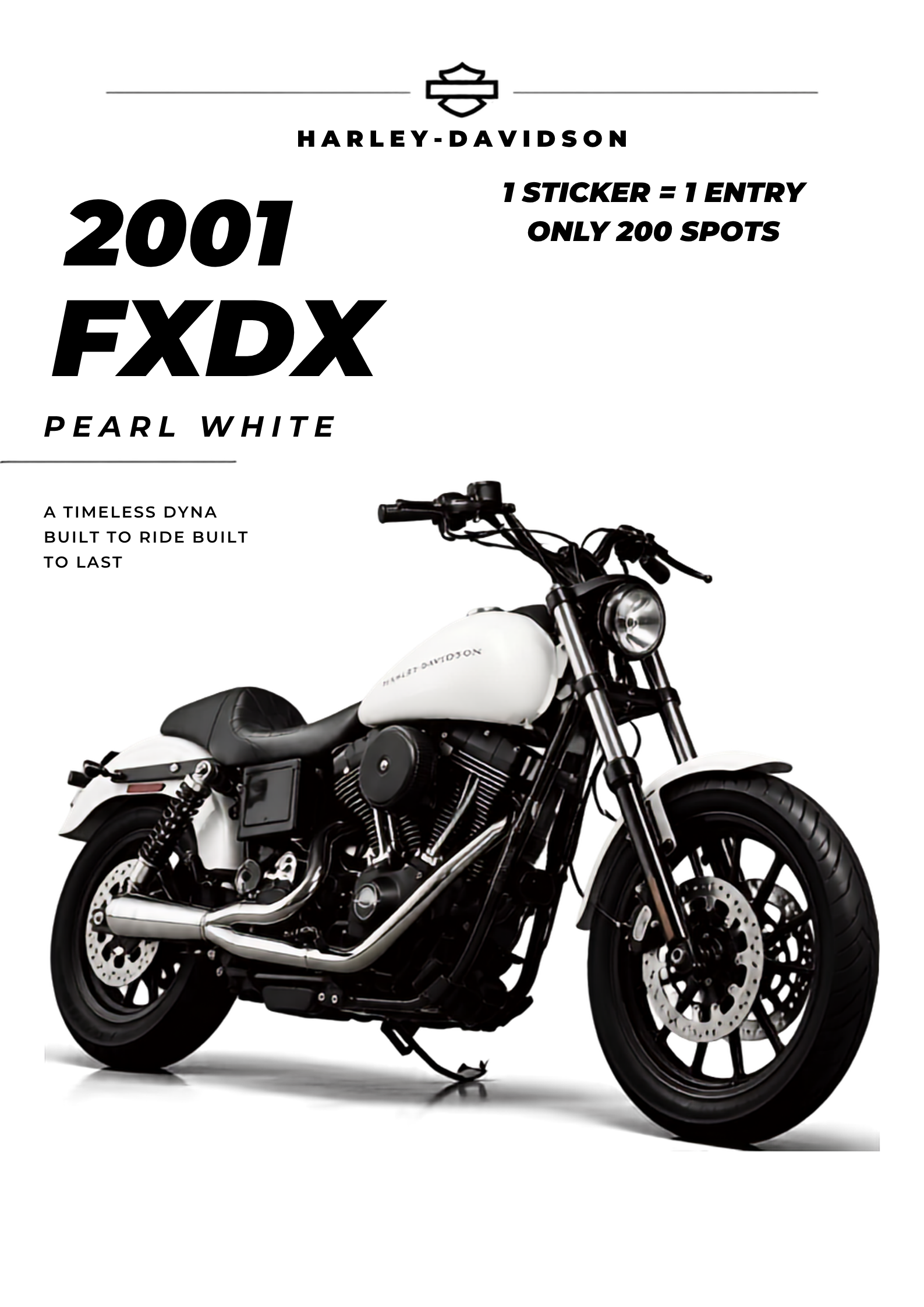 2001 HARLEY FXDX TICKET ENTRY