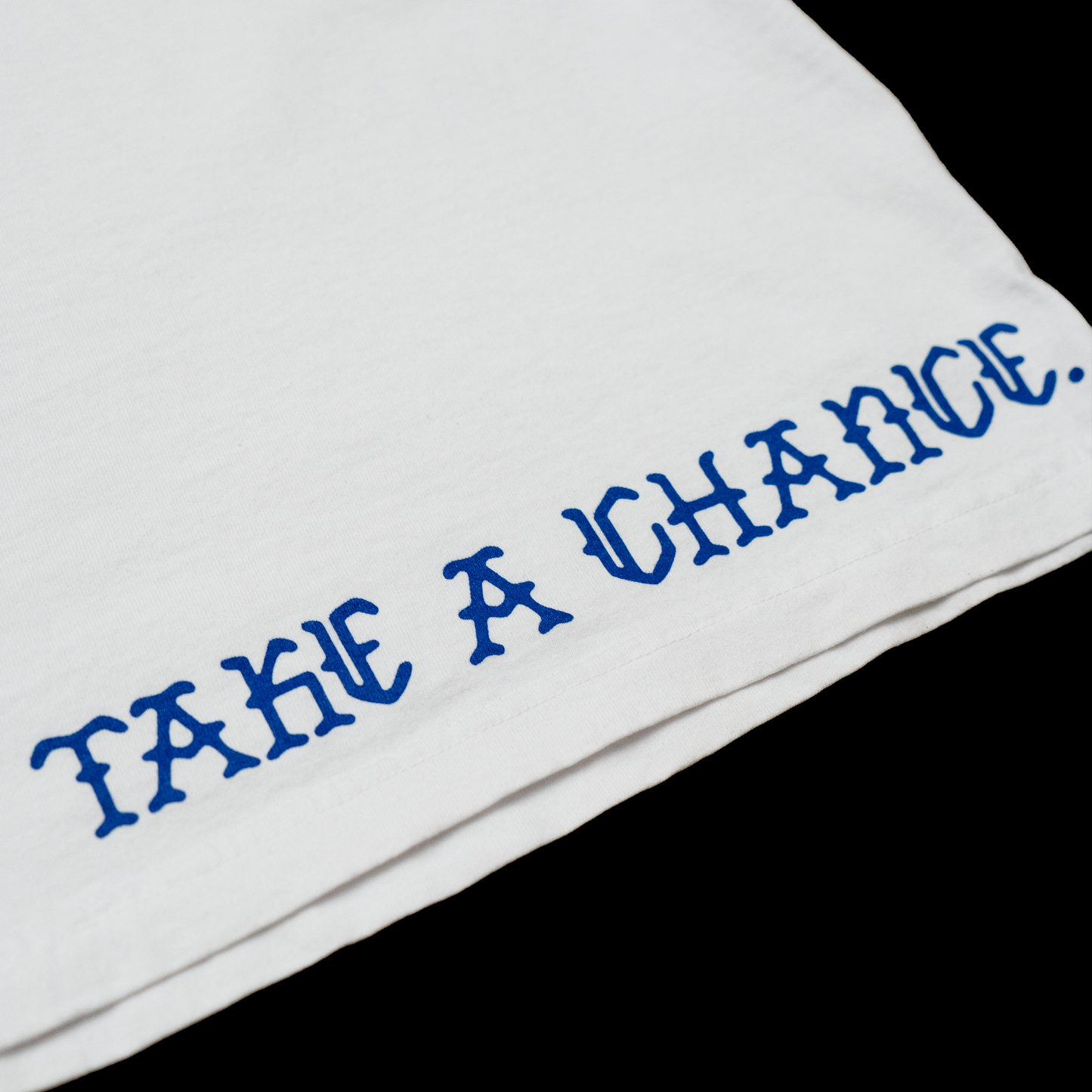 TAKE A CHANCE white-t blue dice